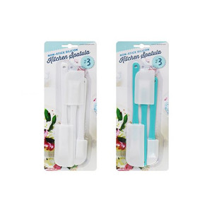 Kitchen Spatula Set Pack of 3 (Assorted Sizes: 1 x 21cm, 1 x 24cm, 1 x 26cm) 2 Assorted Colours & Silicon