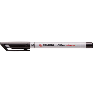 Stabilo Ohpen Universal Overhead Projector Pen Soluble Medium Black, Pack of 10