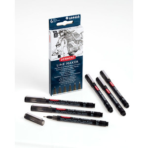 DERWENT LINE MARKER BLACK PK6