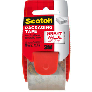 SCOTCH 152-AU PACKAGING TAPE & Dispenser Acrylic Clear 48mm X 45.7m