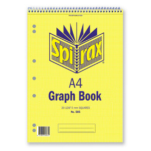 SPIRAX 585 GRAPH BOOK 5mm Grid 30 Leaf 297x207mm