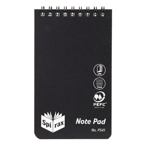 SPIRAX P541 NOTEBOOK Top Opening 96 Page Black