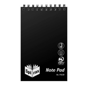 SPIRAX P563B PP NOTEPAD 8mm Ruled 300Pg 200x127mm Top Opening