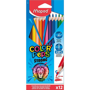 MAPED STRONG COLOUR PENCILS PACK 12 ASSORTED