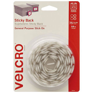VELCRO HOOK AND LOOP DOTS 16MM WHITE 75 PACK