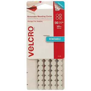 VELCRO REMOVABLE CIRCLES 0.9CM 56 PACK WHITE