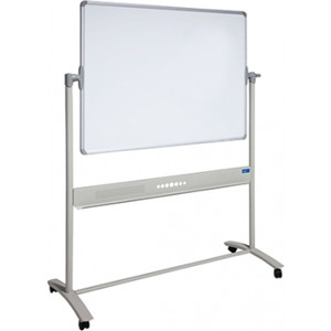MOBILE PORCELAIN MAGNETIC WHITEBOARD PIVOTING 1200mm x 1200mm