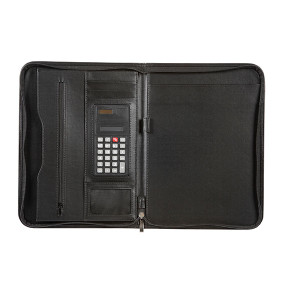 SPIRAX SLIMLINE ZIPPERED COMPENDIUM A4 BLACK