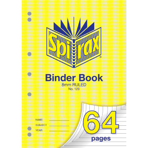 SPIRAX 120 BINDER BOOK A4 64PG 8MM 70gsm