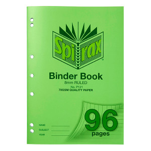 SPIRAX P121 BINDER BOOK A4 8MM 96PG 70gsm