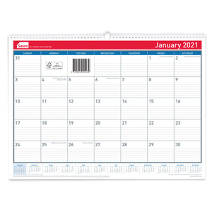 SASCO MONTHLY PLANNER 530 X 395MM SPIRAL BOUND (Pre-Order Now for 2027) ** ETA 22/10/2026 **