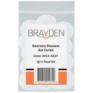 BRAYDEN Manikin Air Filter - Adult, Pack of 50