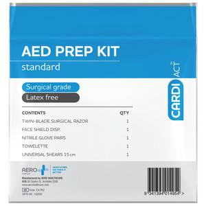 CARDIACT AED Basic Prep Kit 12.5 x 20.5cm