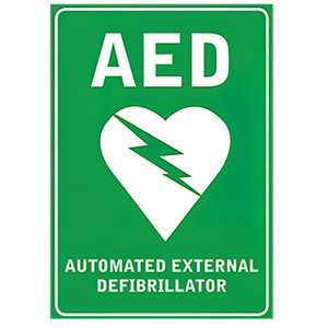 CARDIACT Poly AED Sign 22.5 x 30cm, Each