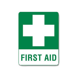 Small Poly First Aid Sign 30 x 22.5cm