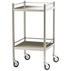 Small Stainless Steel Trolley with Rails 50 x 50 x 97cm, Each