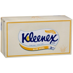 KLEENEX 3 PLY TISSUES WITH ALOE VERA 95 Sheets, Carton of 24 (029107) **Limited Stock**