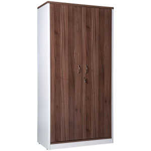 OM Premiere Storage Cabinet 1800Hx900Wx450mmD Full Doors Lockable Casnan and White