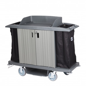 Compass Hard Front Housekeeping Trolley With Doors (Divider Tray Sold Separately - COM-722472TD), Each