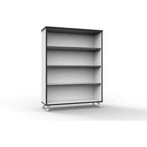 Rapid Infinity Bookcase 1200Hx900Wx315mmD 3 Shelf Natural White with Black Edge