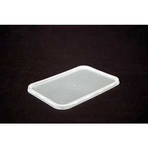 Disposable Rectangular Container Lid 125mm (W) x 185mm (L) Natural, to Suit Ribbed Containers REB500 - 500ml, REB750 - 680ml, REB750 - 750ml, REB1000 - 1000ml and REB1500 - 1500ml (Box of 500 Lids)