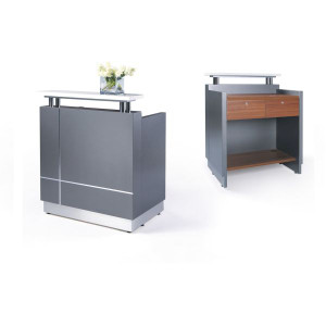 RECEPTIONIST RECEPTION COUNTER W1200 x D690 x H1150mm Metallic Grey