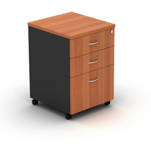 MOBILE PEDESTAL 2 DRAW + 1 FILE 468(W) x 510(D) x 685(H) CHERRY / CHARCOAL