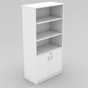 CABINET HALF DOORS LOCKABLE 900(W) X 450(D) X 1800(H) WHITE ONLY