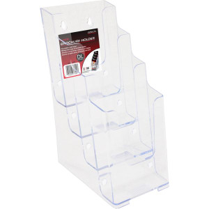 DEFLECTO STANDARD BROCHURE HOLDER FOUR TIER DL CLEAR