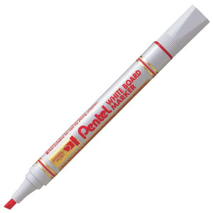 Pentel MW86 Whiteboard Marker Chisel 1.9mm-4.7mm  Red, Box of 12