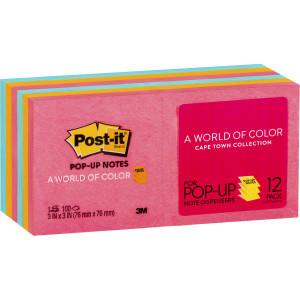 Post-It R330-12 Pop Up Notes 76x76mm Capetown 100 Sheets Pack of 12