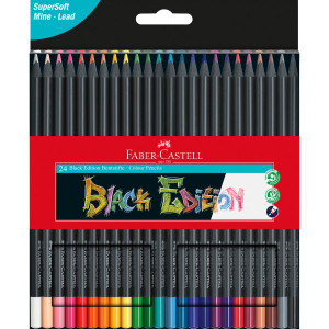 Faber-Castell Black Edition - Eco Colouring Pencils, Pack of 24