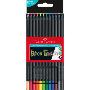 Faber-Castell Black Edition - Eco Colouring Pencils, Pack of 12