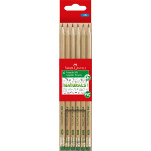 Faber-Castell Graphite Pencil Naturals HB, Pack of 6