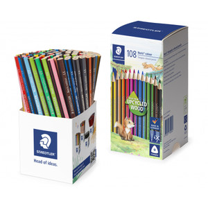 Staedtler 187 Noris Colour Triangular Coloured Pencils - Assorted Cup of 108