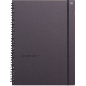 Whitelines Book Spiral Hard Cover A4 5mm Squares 100gsm 160 Page Side Bound Black