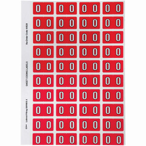 Avery Numeric Coding Label 0 Side Tab 25x42mm Red Pack of 240