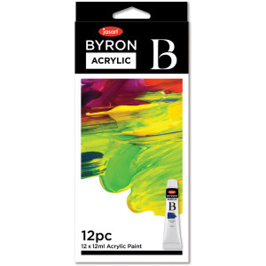 Jasart Byron Acrylic Paint 12ml Assorted Colours Set of 12