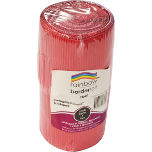 RAINBOW CORRUGATED BOARD - BORDER ROLL RED - 180GSM 60MMX15M (Pack of 2)