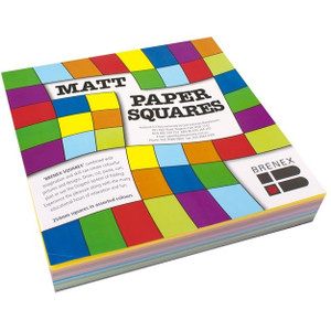 Brenex Paper Squares 254 x 254mm Single Sided Matte Assorted Pack of 360 Sheets (80050)