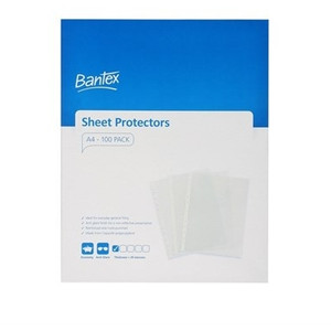 Bantex Economy Sheet Protectors PP A4 35 Micron Clear Pack of 100