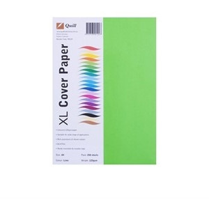 Quill Cover Paper 125gsm A4 Lime Pack of 250