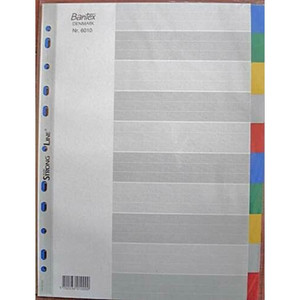 Bantex Divider A4 12 Tab PP Coloured Tabs - Grey Index Sheet (6022)