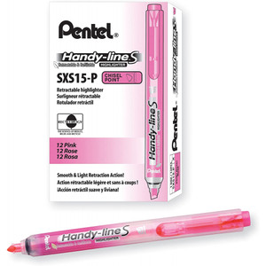 PENTEL SXS15 HIGHLIGHTER Handyline Retractable Pink SXS15-P