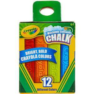 CRAYOLA SIDEWALK CHALKS 12 ASST LARGE