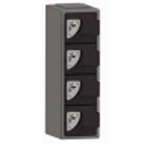 LOCKER WITH 4 X 1 HINGE BLACK DOOR (W)180mm x (D)240mm x (H)600mm