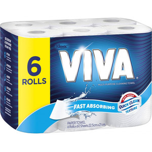 VIVA PAPER TOWEL WHITE 6 PACK