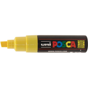 UNIBALL POSCA POSTER MARKER 8MM CHISEL FLUORO YELLOW