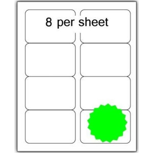 8 PER A4 PAGE FLURO GREEN LABELS BOX 100 L7165