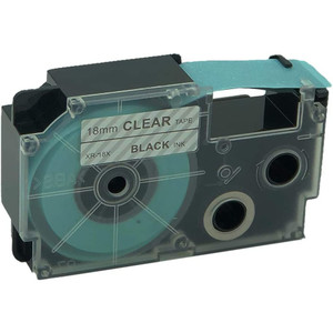 CASIO BLACK ON CLEAR 18MM X 8M